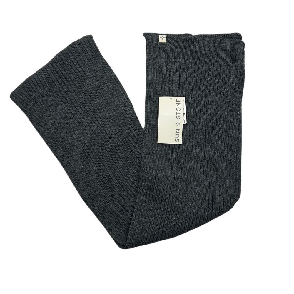 Sun + Stone Ribbed Knit Scarf Men's One Size‎ Winter Accessory Warm Gray